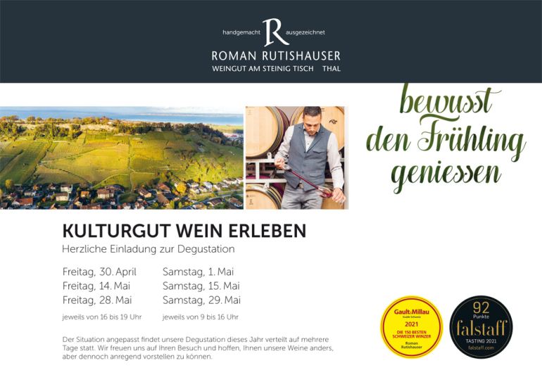 Weingut am steinig Tisch, Roman Rutishauser, Erlebnis Wein im Advent 2018