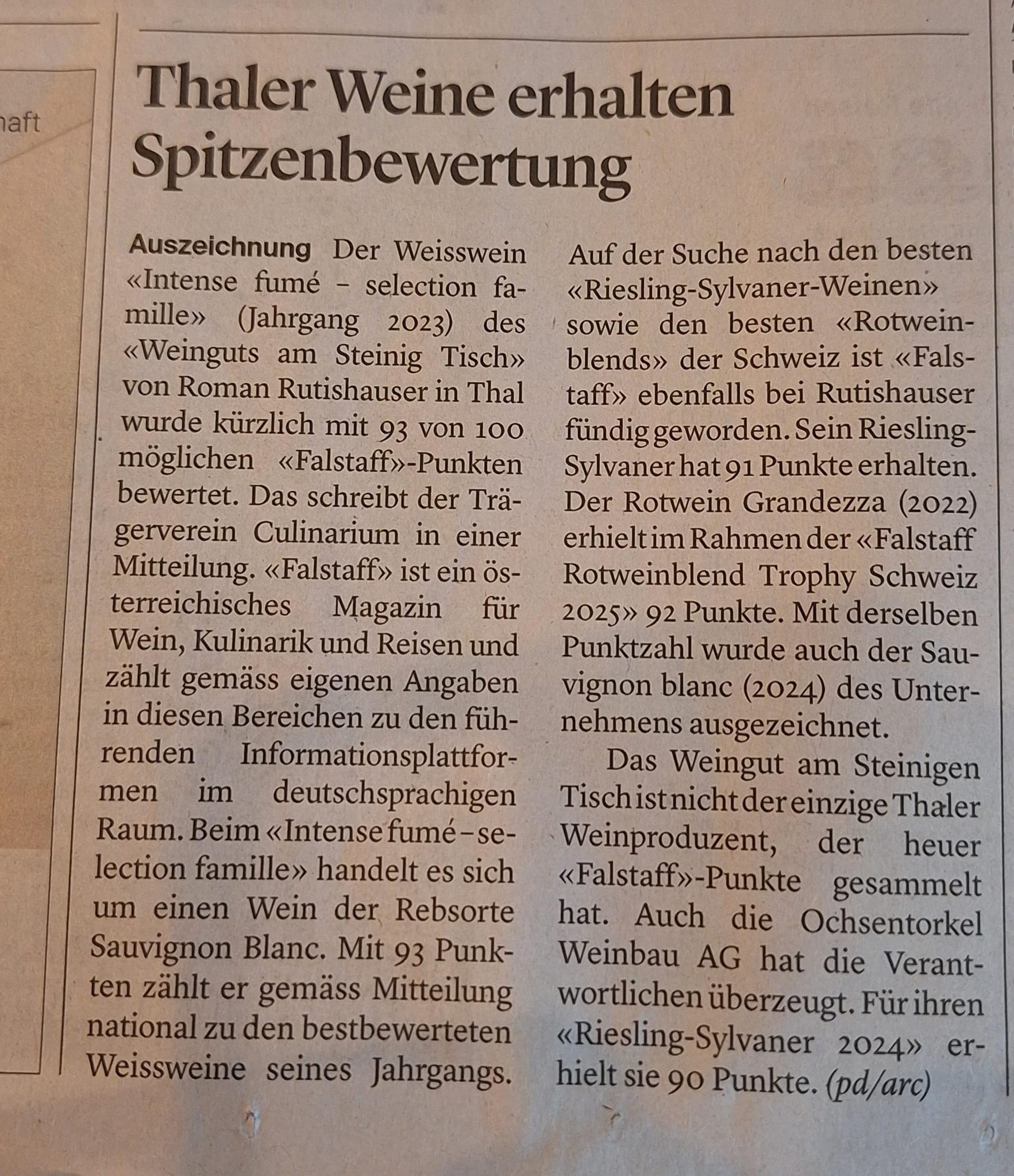 Pressebericht St. Galler Tagblatt vom 30. September 2025